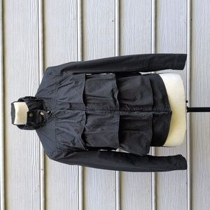 Banana Republic Petite Ruffle Jacket | Banana Republic Tiered Zip Up Coat